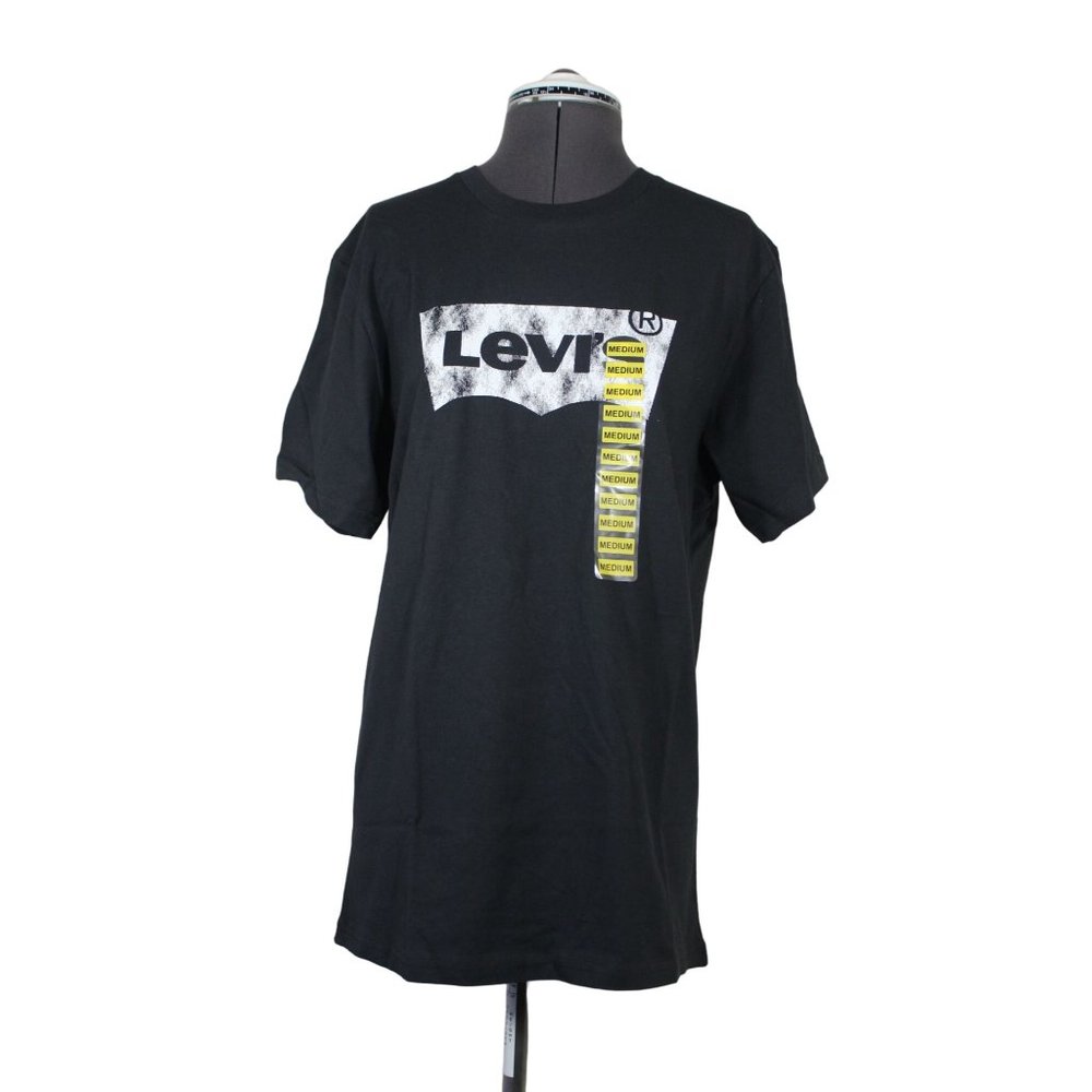 Levi's men's white distressed batwing logo crew neck short‎ sleeve t-shirt M